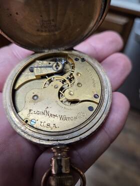 6647998 Elgin 6689776 1897 Pocket Watch #6647998 Case Runs Great