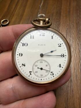 6796487 Elgin B&b Royal 17 Jewels Pocket Watch Working