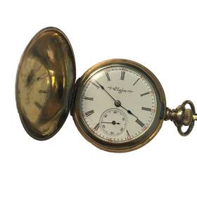 6826221 Elgin Pocket Watch Gold Filled Double Stock J Boss Case