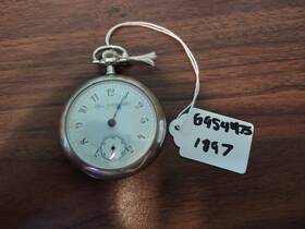 6954475 Elgin Fancy Dial Pocket Watch 1897 18s 7j Missing One Hand But Runs
