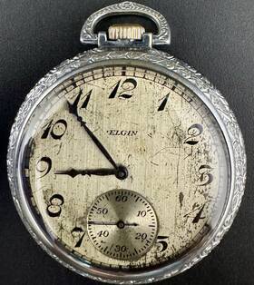 7011104 Elgin Vintage Pocket Watch 0171104bgreat Working Condition Has Minor Wear-case