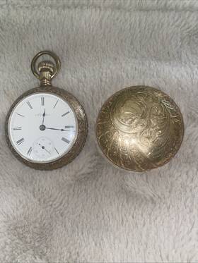 7050207 Elgin Estate Sale Find 18 Inch Pocket Watch Still Runs Gold Filled