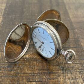 7090602 Elgin Antique Pocket Watch Jeweled Triple Hunter Case 20 Year Gold Tone