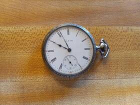 7093841 Elgin Vintage 7 Jewel Sidewinder Pocket Watch-nickel Running