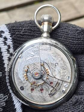 7224861 Elgin Running 1897 Bw Reymond 18s 17j H/g Movement Display Back Very Nice