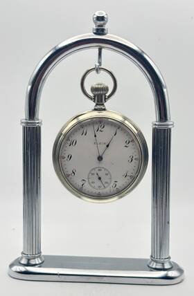 7256073 Elgin Salemans Case 15 Jewel Size 16 Open Face Pocket Watch Runs Intermittently