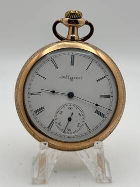 7256665 Elgin Gold Filled 15 Jewel Size 18 Open Face Pocket Watch Runs