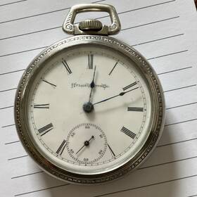 7384440 Elgin 1898 Elgin-atlas Grade 179 Model 5 7j Runs Keystone Nickel Alloy Case Nr