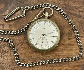 76255 Elgin Antique Lady #76255 Silver Tone Key Wind Date Pocket Watch Parts 60g