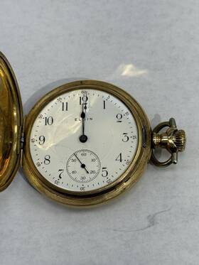 7921189 Elgin Dueber Pocket Watch For Parts Only Not Working Project Piece