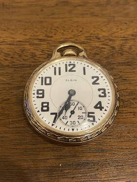 8091045 Elgin Vintage B. W. Raymond Model 10k Gold Filled Pocket Watch #8091045 2 Inch