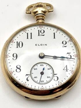1912 Elgin 813d Broke Pocket Watch Gold Filled Sz 0s 7j Not Winding #813d