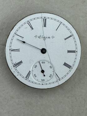 8369190 Elgin Vintage Grade 95 Pocket Watch Movement For Parts/repair 6s 7 Jewels Usa