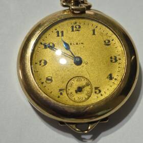 8717114 Elgin Antique 1900 Pocket Watch Size 16s 14k Gold Filled Grade 210