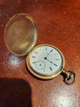 908974 Elgin Vintage 1909 Gold Filled Full Hunter Pocket Watch Grade 295 Model 2