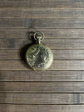 91126 Elgin Antique Hunting Case Pocket Watch Columbia Good Plated 1893