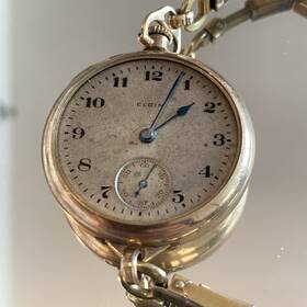 1930 Elgin 9635 Vtg 14k Gold Filled Ladies Wrist Pocket Watch Signed Date Repair
