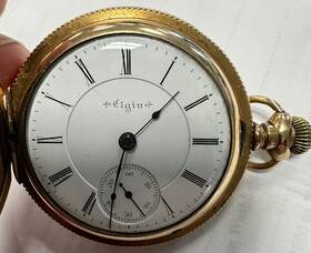9674645 Elgin 1904 Grade 249 18s 17 Jewels 14k 25yr Wrnty Case Sidewinder Pocket Watch