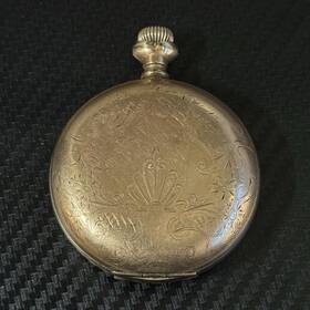 9682816 Elgin 17 Jewels Full Hunter Gold Filled Pocket Watch Mechanical White Dial