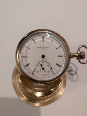 9894630 Elgin Pocket Watch 15 Jewels Size 16s Low Production Train Quick