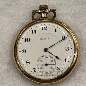 993456 Elgin 17 Jewel Pocket Watch The Will Run For A Bit If Tapped On