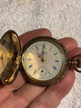Ca1896 Elgin Antique Gilt Pocket Watch Hunters Case Parts Or Repair