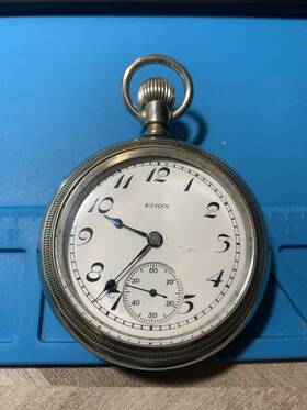 Class106 Elgin Vintage Pocketwatch Model 5 Grade 288 18s 7j Runs &looks Good