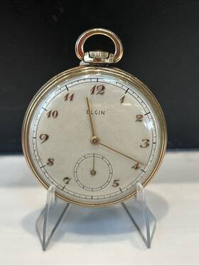 E198774 Elgin Pocket Watch Grade 546 15j 10k Gf Engraved Rlw Made 1941 10s