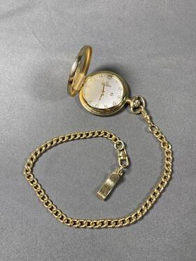 Fgp003 Elgin Brass Pocket Watch Quartz Swiss Parts With Picture Window Engravable