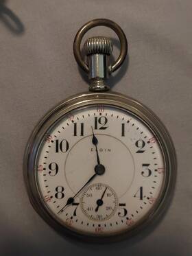 14788768 Elgin G.m. Wheeler Antique Silver Glass Encased Inch Hunter Pocket Watch #14788768