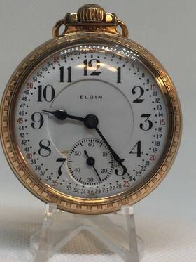 G388 Elgin Father Time 16s 21j M15 Runs 12k Gf Rr Case Montgomery Dial