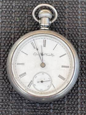 1895 Elgin Gr43 Pocket Watch Model 5 18s 11j Sterling Silver Rr Case