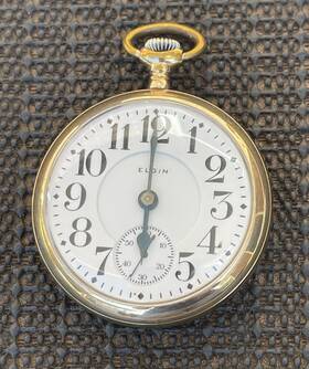 Grade-367 Elgin 1910 Father Time Class A Railroad Pocket Watch 18s 21j 14k B&b Royal Case