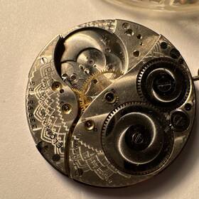 Item193 Elgin 12 Size 17 Jewels Pocket Watch Movement Parts