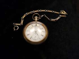 1893 Elgin Model5 Pocket Watch Grade 124 Open Face 15 Jewel Fob Included Works