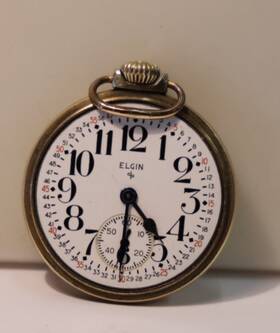 N250 Elgin Vintage 10k Rgp Eglin Pocket Watch 575 15 Jewels Runs