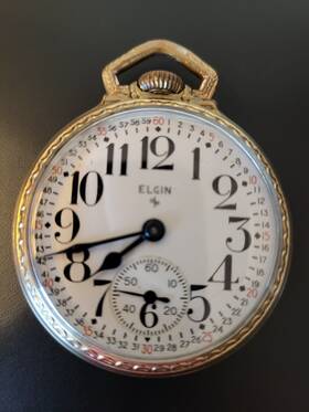 N392537 Elgin 1951 Model 10k Rgp Pocketwatch Runs 17 Jewels M20 16s Works