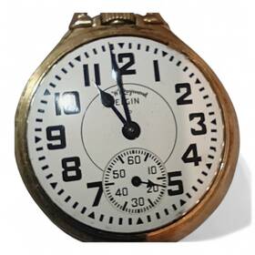 N44337 Elgin B.w. Raymond 571 Railroad Grade Pocket Watch 21 Jewels Gold Mechanical