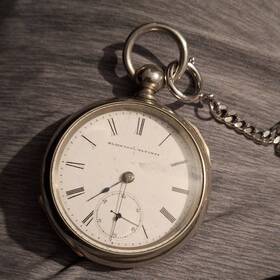 1835803 Elgin Natl. Watch Co. Full Hunter Silver Pocket Roman Numerals Mechanical