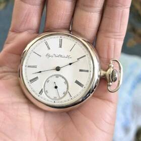 3422786 Elgin Natl Watch Co. Vintage 1905 15 Jewel Pocket Roman Dial Base Metal Case