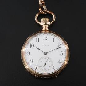 12093579 Elgin Number 1906 Pocket Watch - Model 3 Gold Filled Grade 324 7 Jewel
