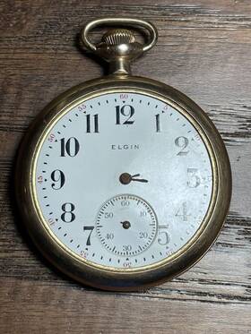 Plated12s Elgin Antique 1921 Gold 7j Grade 303 Model 3 Pocket Watch Needs Repair