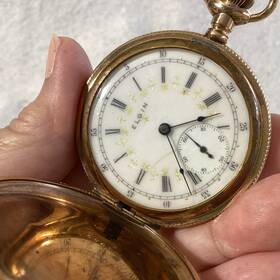 S11963511 Elgin Pocket Watch Gf Size 16 J17 Grade 290 Not Working