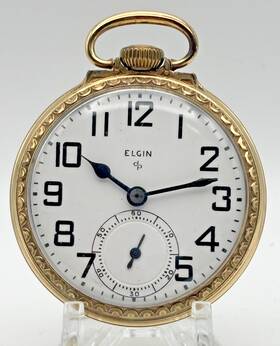 S508368 Elgin Open Face 10k Rolled Gold Plate 17 Jewel Size 16 Pocket Watch Repair