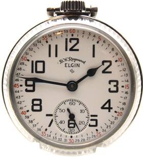 S951639 Elgin 1952 B.w Raymond Railroad Pocket Watch Grade 571 16s 21j Runs Dr