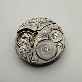 Elgin Sb5-03 Vintage Pocket Watch Movement 1913 Grade 320 0s 7j - As Is