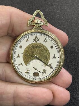 Tj1254 Elgin 1927 Grade 477 Masonic Pocket Watch