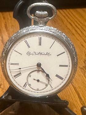 Watch1890s Elgin Watch1890 Silver National Watch Co. Open Face Pocket