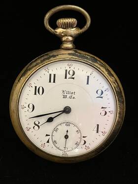 Watch-21 Elliot Watch Co. 163742 Antique Pocket Jewels Sub Seconds Runs And Stops