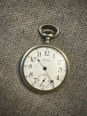 50624 Equity Antique Wheeler S Pocket Watch Co Boston Silverode 7 Jewels